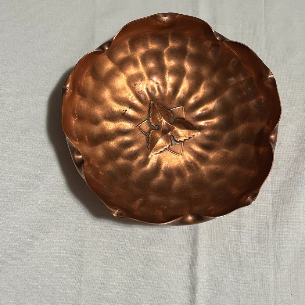Hammered Copper Leaf bowl